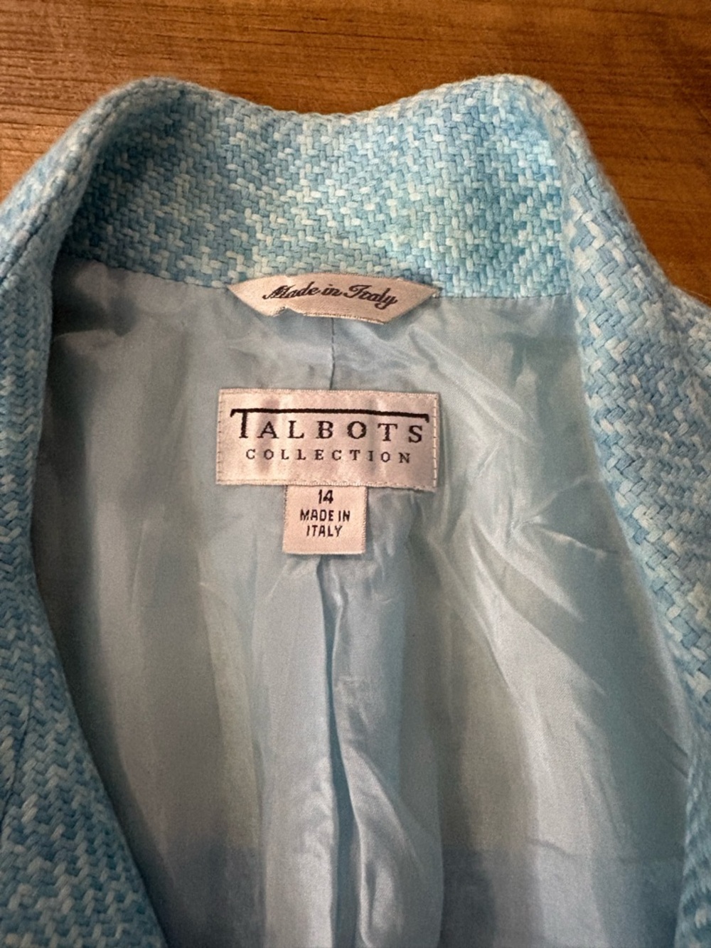 Talbots Light Blue Tweed Girls Jacket - Picture 4 of 7
